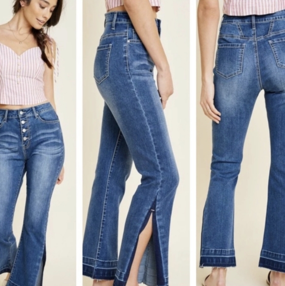 Hayden Denim - Hayden Los Angeles High Waist Side Slit Flare Jeans Med 28/29" EUC